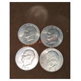1972 Eisenhower Dollar Coins (4)