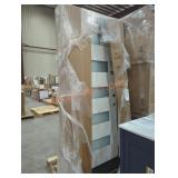 82" x 37.5" 5 Lite Opaque Glass White Door