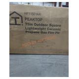 35" Outdoor Square Ceramic Propane Gas Fire Pit