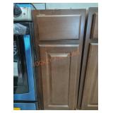 Dark Wood Base Cabinet W/Drawer HAS DAMAGE