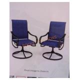 PHI VILLA Black Swivel Metal Patio Outdoor Dining