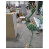 Metal Distressed Blue Heron Garden Sculpture