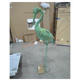 Metal Distressed Blue Heron Garden Sculpture