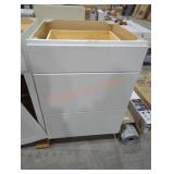 White Base 3 Drawer Cabinet 24" x 25" x 35.5",