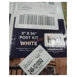 3" x 36" post kit white quality 2