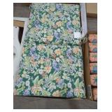Green and Floral Outdoor Patio Cushions w/Back