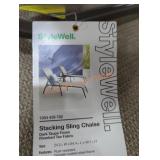 1 stacking sling chaise lounge chair