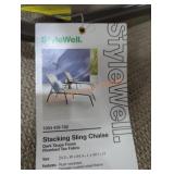 1 stacking sling chaise lounge chair