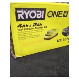 RYOBI 18v 4Ah & 2Ah Lithium Starter Kit