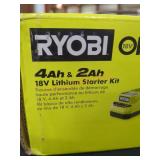 RYOBI 18v 4Ah & 2Ah Lithium Starter Kit