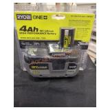 RYOBI 18v 4Ah Lithium High Performance Battery
