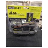 RYOBI 18v 4Ah Lithium High Performance Battery