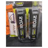 RYOBI USB Lithium 2Ah 2 Pack Batteries
