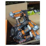 Ridgid 6 gallon air compressor and 3 tool kit