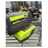 Ryobi 40v 6 ah battery and charger