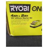 RYOBI 18v 4Ah & 2Ah Lithium Starter Kit