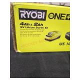 RYOBI 18v 4Ah & 2Ah Lithium Starter Kit