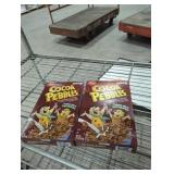 2 boxes of post cocoa pebbles brown box 11 oz