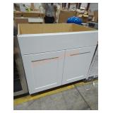 36" x 25" x 35" white cabinet base