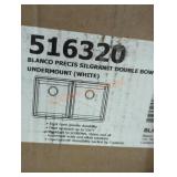 Blanco White Double Bowl Sink HAS DAMAGE