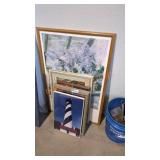 Miscellaneous framed art lot