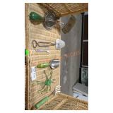 Vintage green handle kitchenware lot