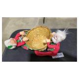 Annalee Santa and Mrs.claus basket