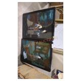 Vintage Chinese reverse painting framed laquard