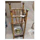 Antique Torched Bamboo Umbrella Stand