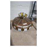 Vintage hanging swag lamp 17 in wide