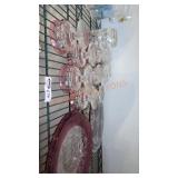 Large cranberry glassware lot