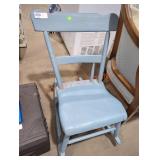 Vintage Blue Wood Rocking Chair