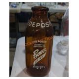 Blower Dairy Amber Glass Milk Bottle