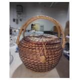 Vintage Purple Woven Basket