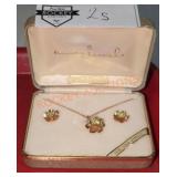 Amco Jewels 14k Gold Overlay Necklace + Earrings