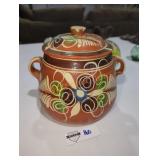 Vintage Tonala Hand Painted Bean Pot