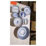 Vintage blue and white porcelain translucent rice