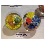 Floral Art Glass Paperweights