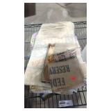 Vintage bank bags and linen lot