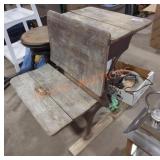 Antique Wood School Desk