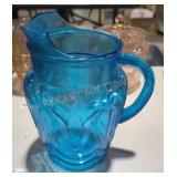 Blue Glass Pitcher