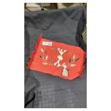 Carved Asian stone "chop" and Asian style cloth