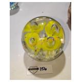 Vintage St. Clair Yellow Flower Art Glass