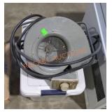 Tote full of casters and blower units