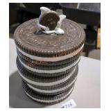 Stacked sandwich cookie cookie jar