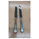 Sterling butter knife set with sterling handle