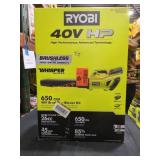 Ryobi 40v HP Brushless Blower Kit 650CFM