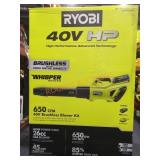 Ryobi 40v Cordless Brushless HP Blower Kit 650CFM