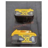 DeWalt 20V Batteries (1) 4Ah (1) 5Ah