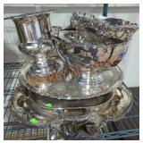Silver plate Platters, Bowls, Etc